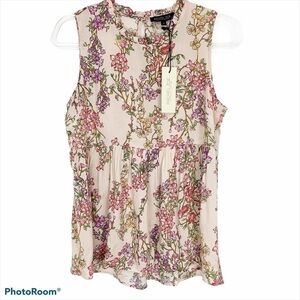 𝅺rachel Zoe Sleeveless Ruffle Neck Top NWT Size S